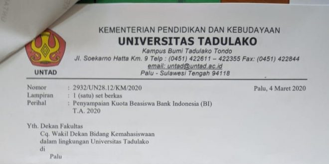 INFO BEASISWA BANK INDONESIA TAHUN AJARAN 2020